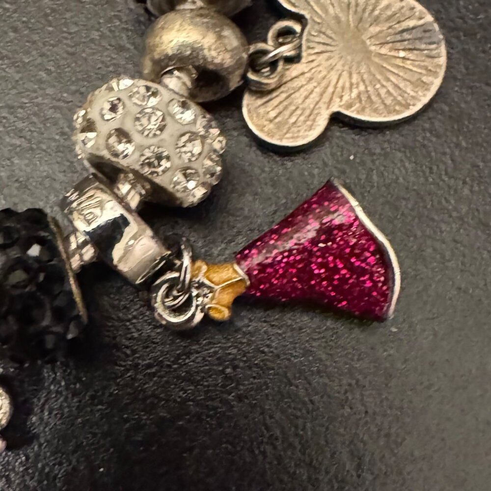 Disney-Themed Charm Bracelet Mickey Princess Dresses & Rhinestone Beads Adjustab - Picture 12 of 16